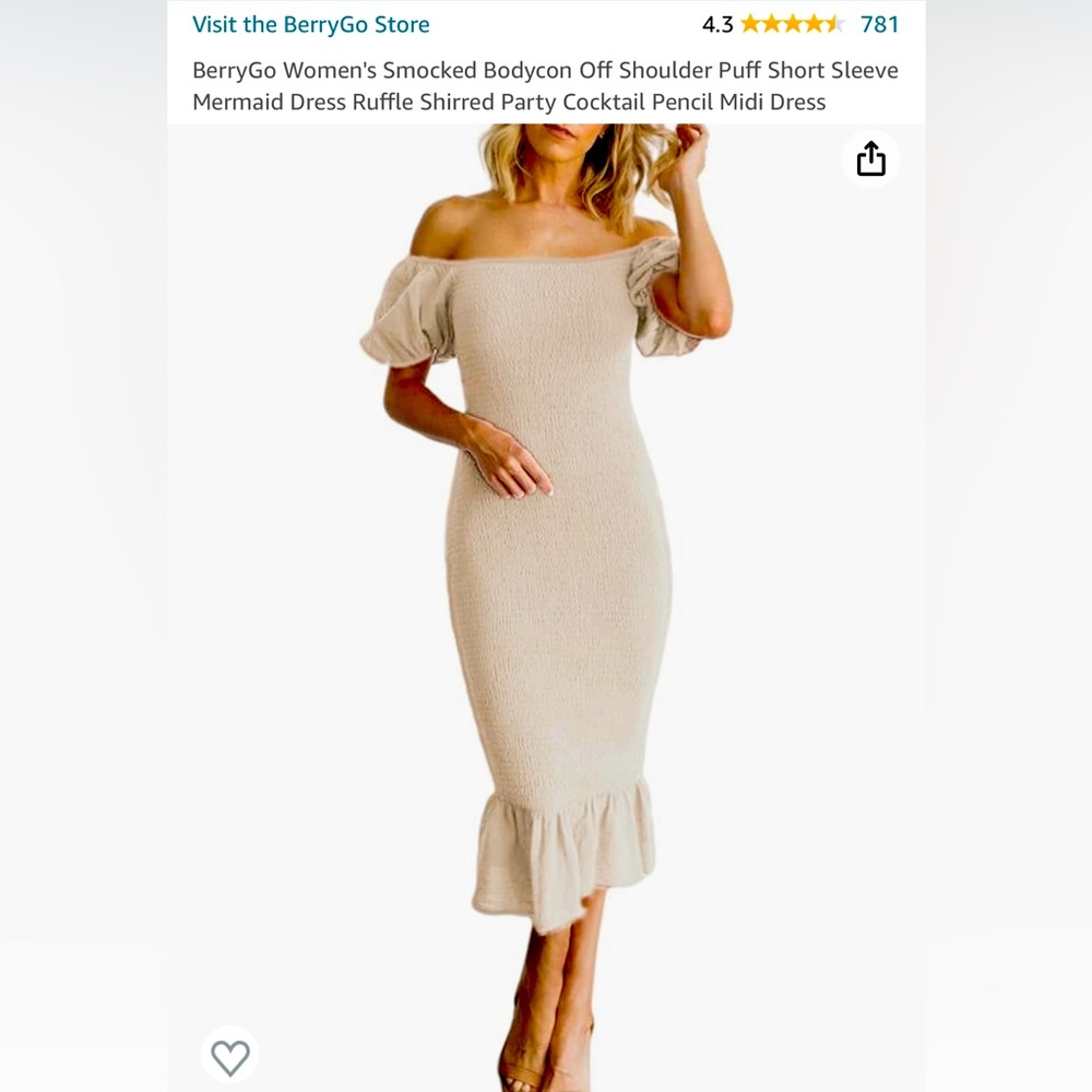 Bodycon smocked dress - off the shoulder
